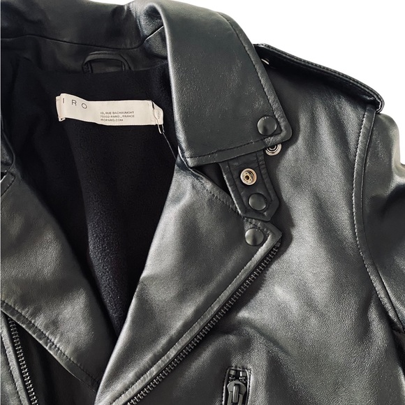IRO Men’s Aronew Black Leather Biker Jacket NWT - Picture 5 of 12